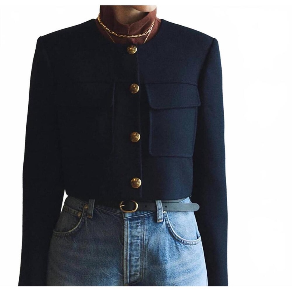 Citizens Of Humanity Navy Sophia Cropped Jacket NWT